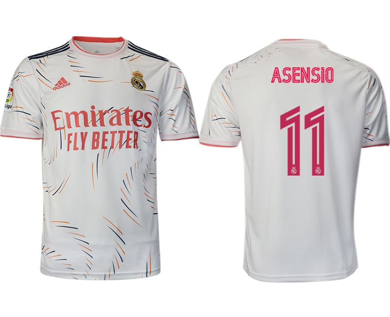 Men 2021-2022 Club Real Madrid home aaa version white #11 Adidas Soccer Jersey